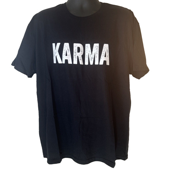 Karma T-Shirt Unisex Tee Shirt X-Large Black Gift Birthday Tee Boyfriend Husban - Picture 1 of 7